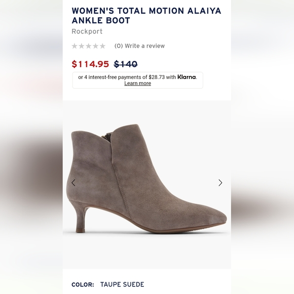 NWOT Rockport Alaiya Plain B Ankle Boot 7, kitten heal bootie - brand new - Picture 9 of 9